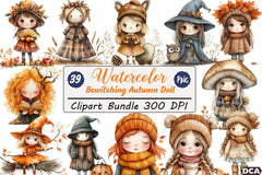 Bewitching Autumn Doll Clipart Bundle - CraftNest - Digital Crafting and Art