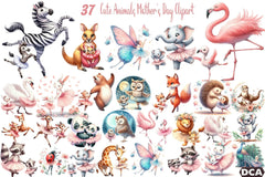 Cute Ballet Animals Mother's Day Clipart Bundle - CraftNest - Digital Crafting and Art