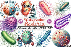 Bacteria Clipart Bundle - CraftNest - Digital Crafting and Art