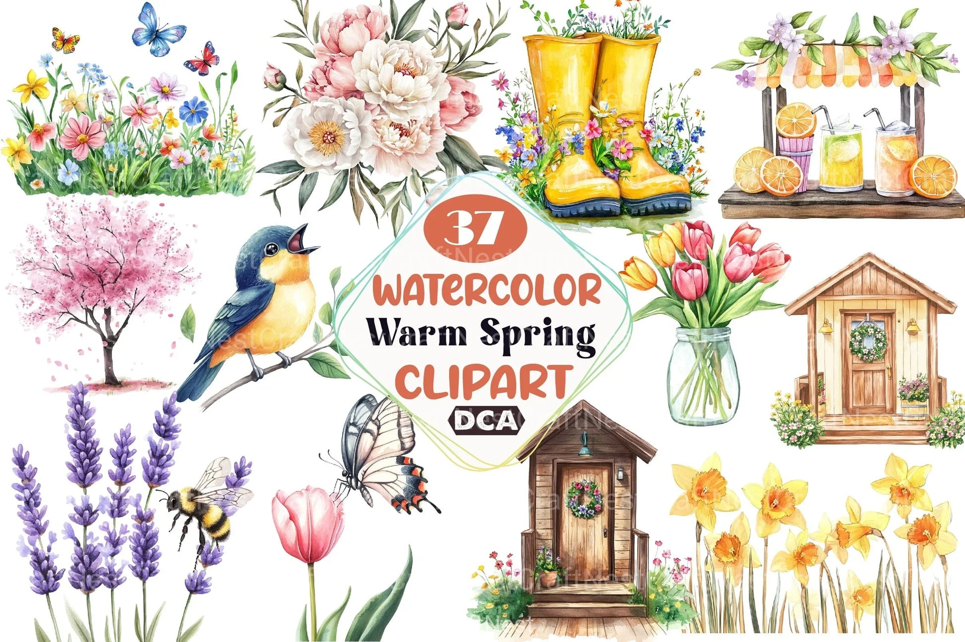 Warm Spring Clipart Bundle 1 - CraftNest - Digital Crafting and Art