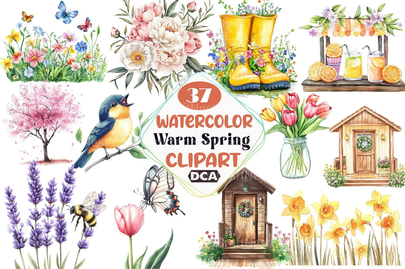 Warm Spring Clipart Bundle 1 - CraftNest - Digital Crafting and Art