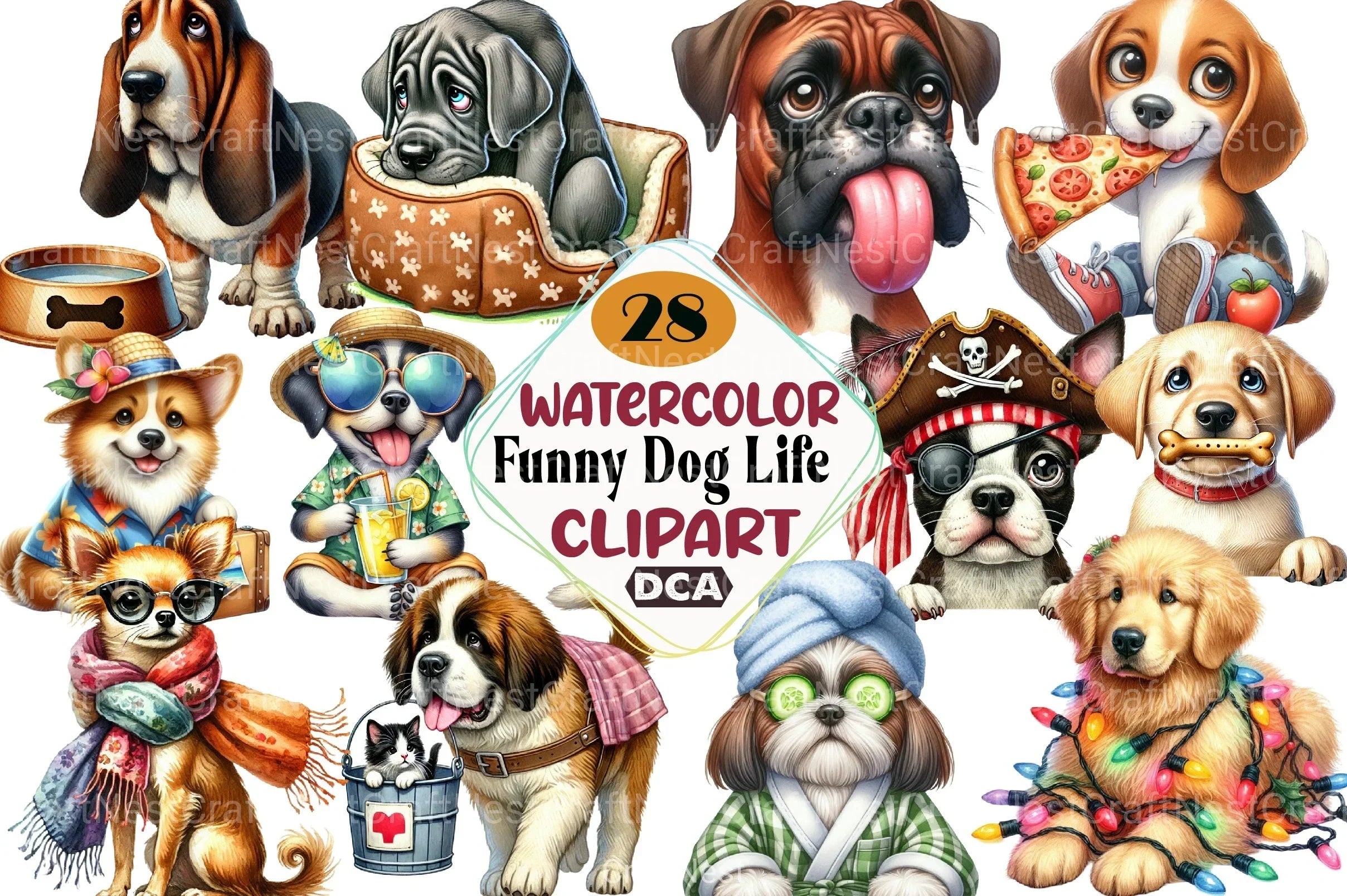 Funny Dog Life Clipart Bundle - CraftNest - Digital Crafting and Art