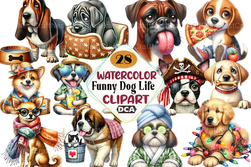 Funny Dog Life Clipart Bundle - CraftNest - Digital Crafting and Art