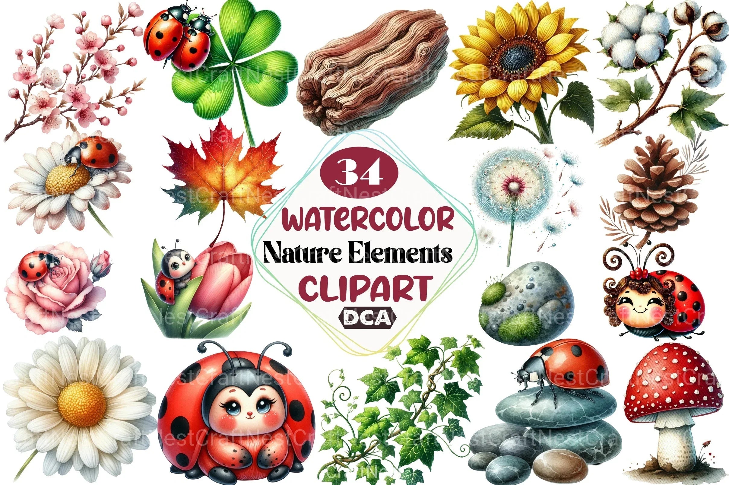 Nature Elements Clipart Bundle - CraftNest - Digital Crafting and Art
