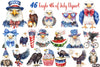Cute Baby Bald Eagle 4th of July Clipart Bundle