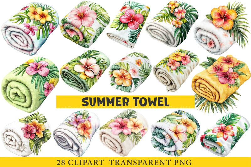 Summer Towel Clipart Bundle - CraftNest - Digital Crafting and Art