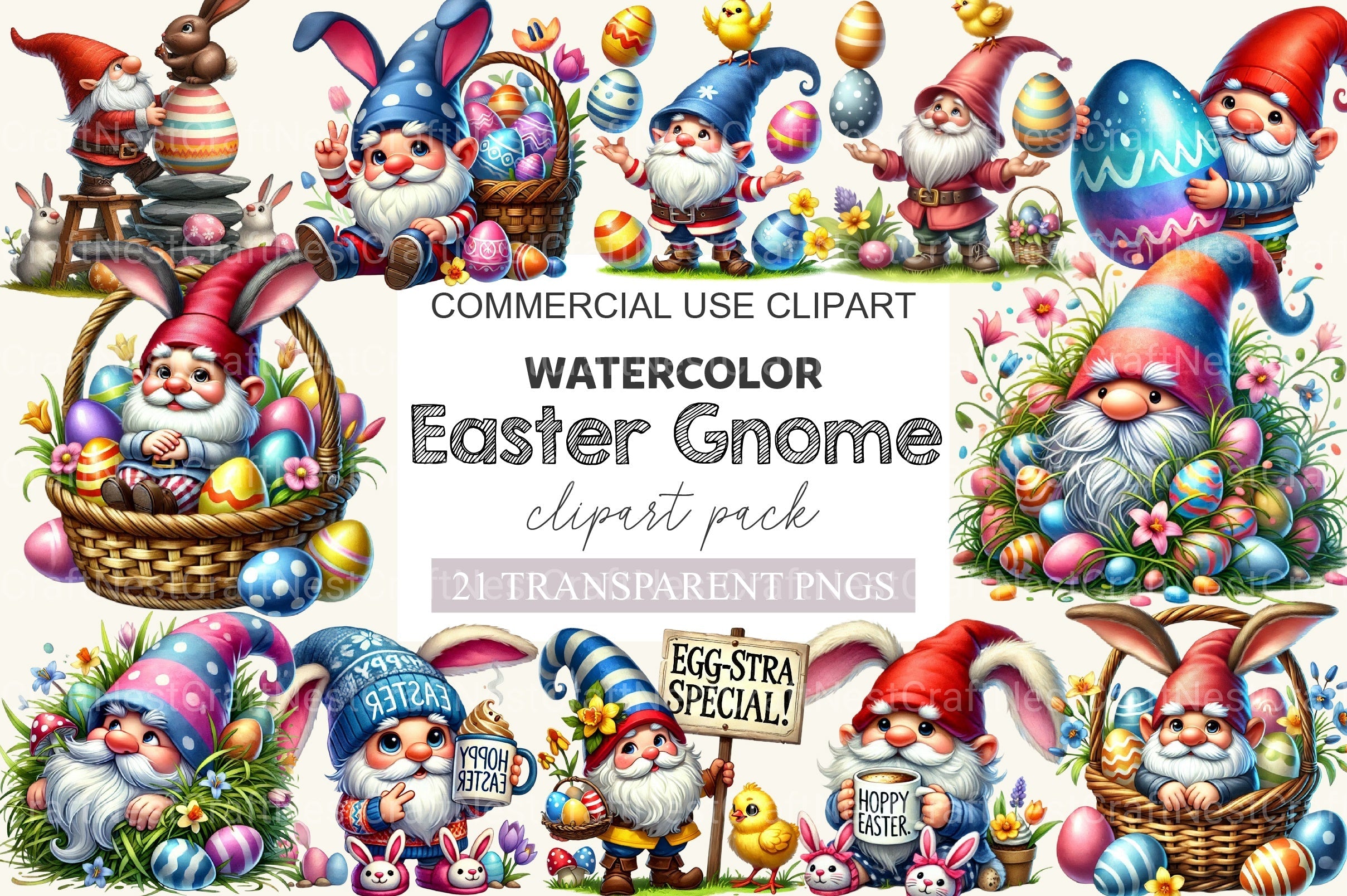 Easter Gnome Clipart Bundle 7