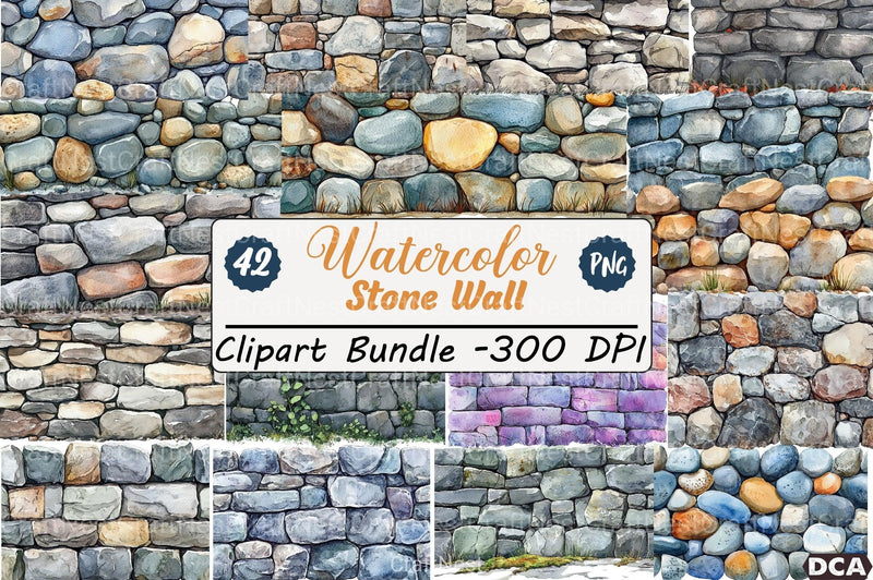 Stone Wall Clipart Bundles - CraftNest - Digital Crafting and Art