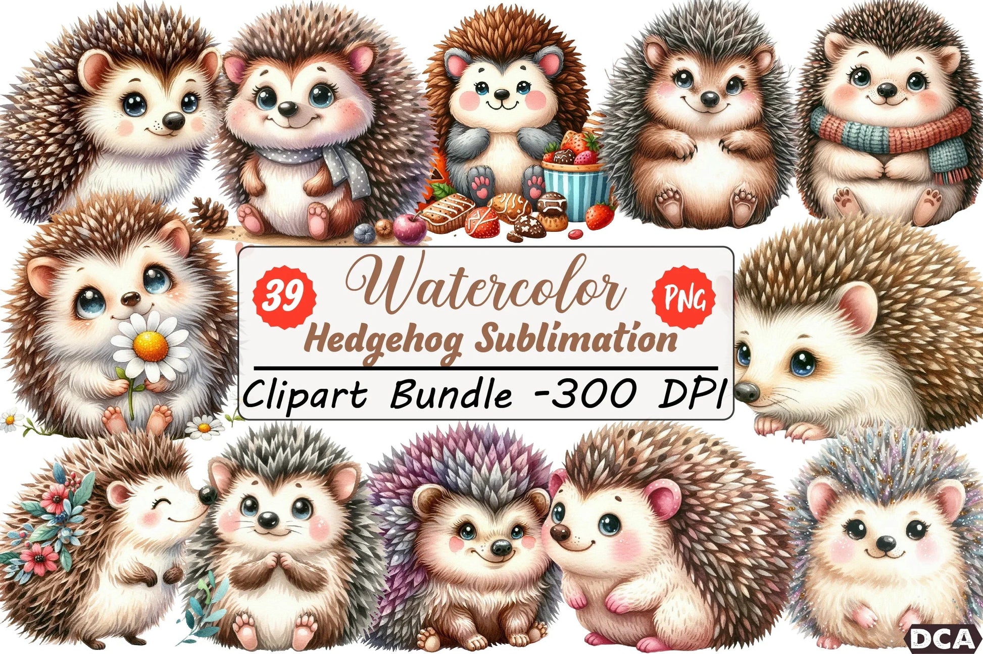 Hedgehog Clipart Bundle - CraftNest - Digital Crafting and Art