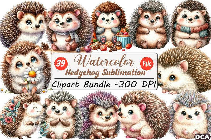 Hedgehog Clipart Bundle - CraftNest - Digital Crafting and Art