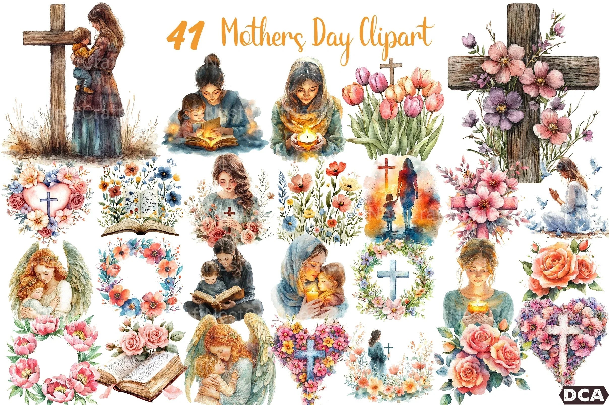 Christian Mom Mother's Day Clipart Bundle - CraftNest - Digital Crafting and Art