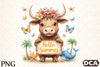 Summer Highland Cow Clipart Bundle