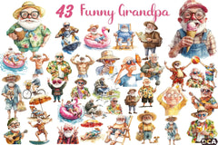 Funny Summer Grandpa Clipart Bundle 4 - CraftNest - Digital Crafting and Art