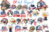 4th of July Hat Clipart Bundle