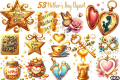 Golden Mother's Day Clipart Bundle 4 - CraftNest - Digital Crafting and Art