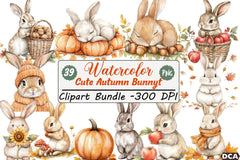 Cute Autumn Bunny Clipart Bundle 77 - CraftNest - Digital Crafting and Art