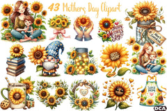 Sunflower Mother's Day Clipart Bundle 19 - CraftNest - Digital Crafting and Art