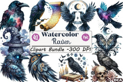 Raven Clipart Bundle - CraftNest - Digital Crafting and Art