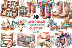 Western Spring Clipart Bundle 8 - CraftNest - Digital Crafting and Art