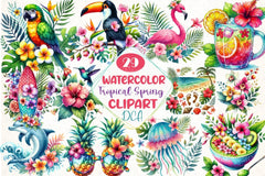 Tropical Spring Clipart Bundle 4 - CraftNest - Digital Crafting and Art