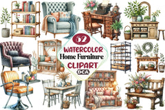 Home Furniture Clipart Bundle 99 - CraftNest - Digital Crafting and Art