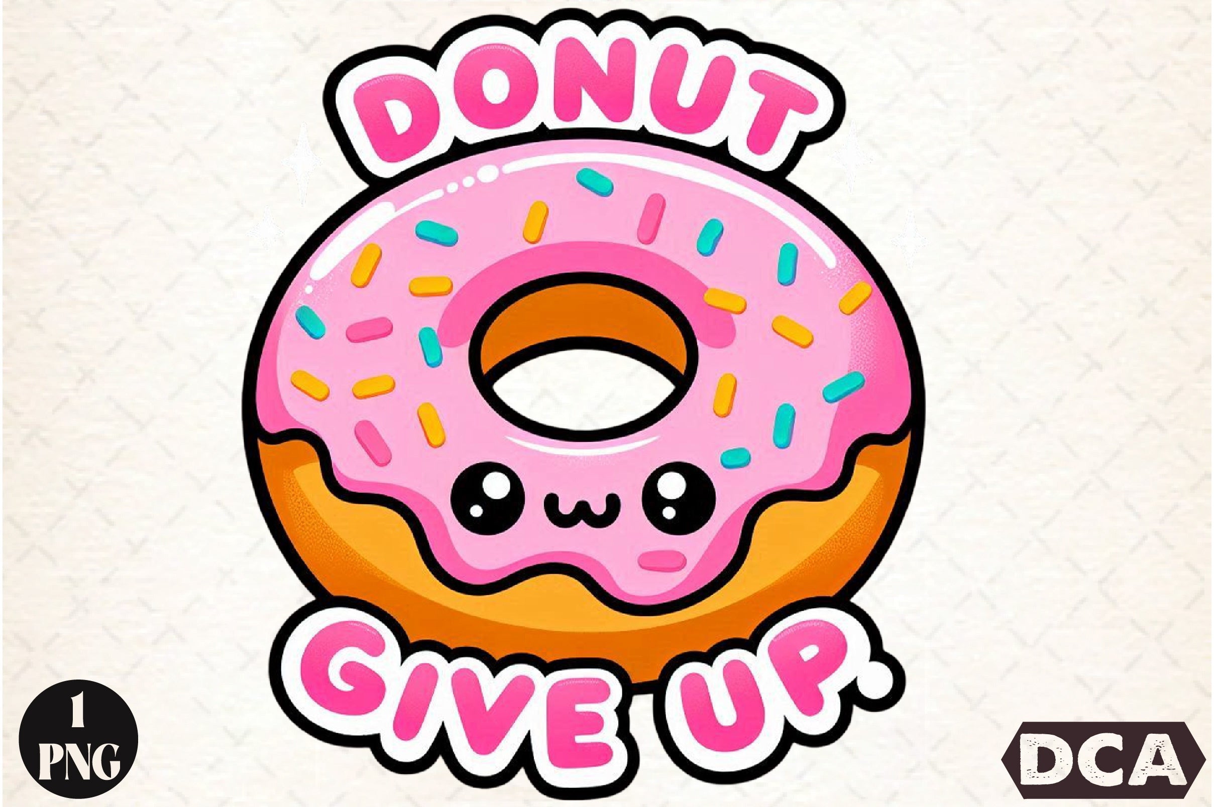 Funny Donut Give Up Sticker Clipart Bundle