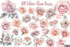 Blush and Silver Glam Roses Clipart Bundle