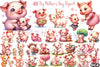 Pig Mother's Day Clipart Bundle