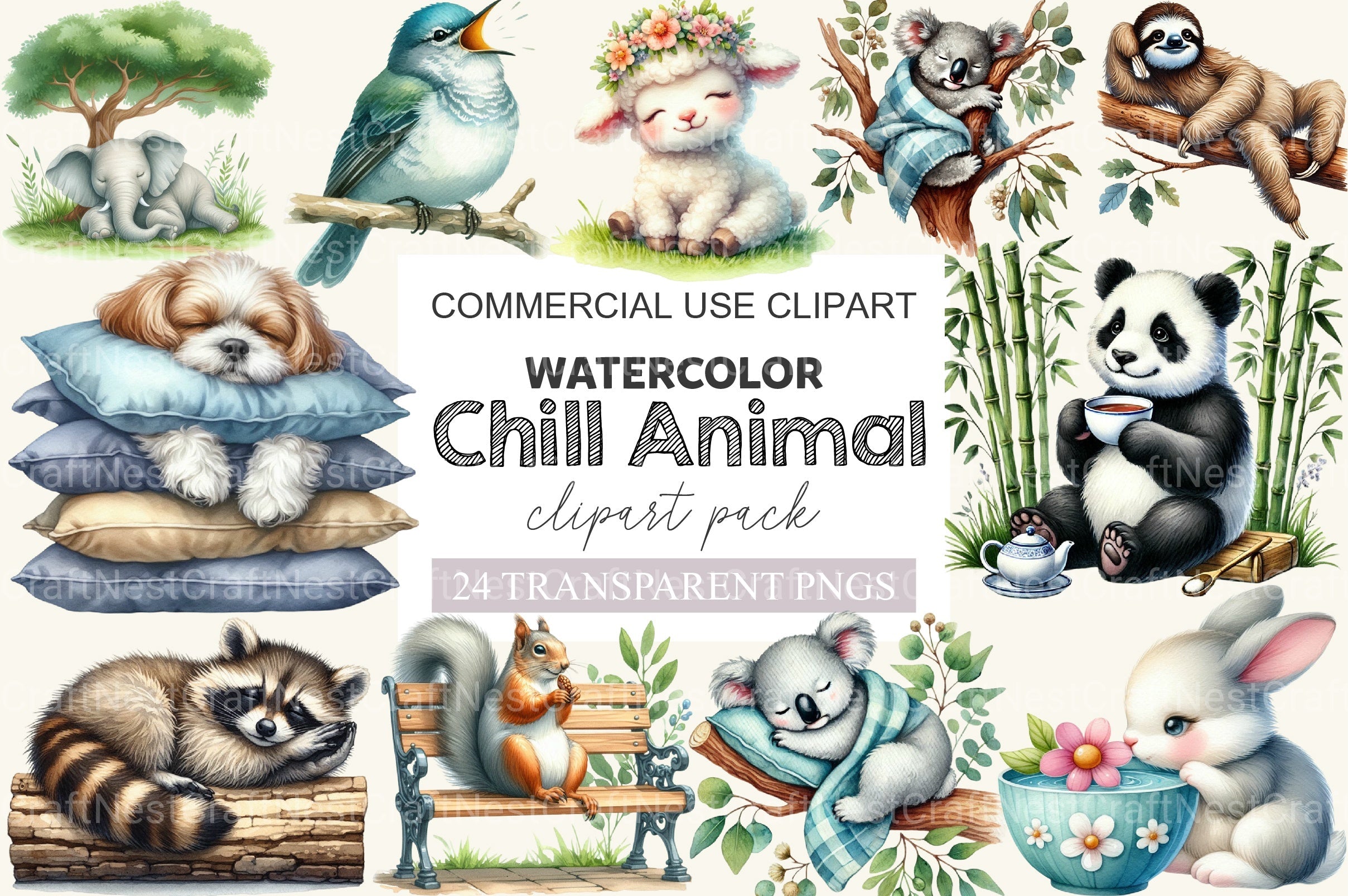 Chill Animal Clipart Bundle