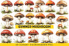 Summer Mushroom Clipart Bundle
