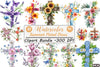 Summer Floral Cross Clipart Bundle