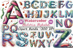 Bacteria Alphabet Clipart Bundle - CraftNest - Digital Crafting and Art
