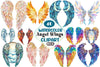Stained Glass Angel Wings Clipart Bundle