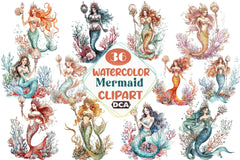 Mermaid Clipart Bundle 55 - CraftNest - Digital Crafting and Art