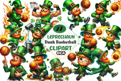 Leprechaun Dunk Basketball Clipart Bundle - CraftNest - Digital Crafting and Art