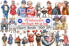 Old Couple 4th of July Clipart Bundle - CraftNest - Digital Crafting and Art
