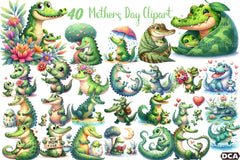 Crocodile Mother's Day Clipart Bundle - CraftNest - Digital Crafting and Art