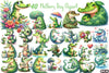 Crocodile Mother's Day Clipart Bundle
