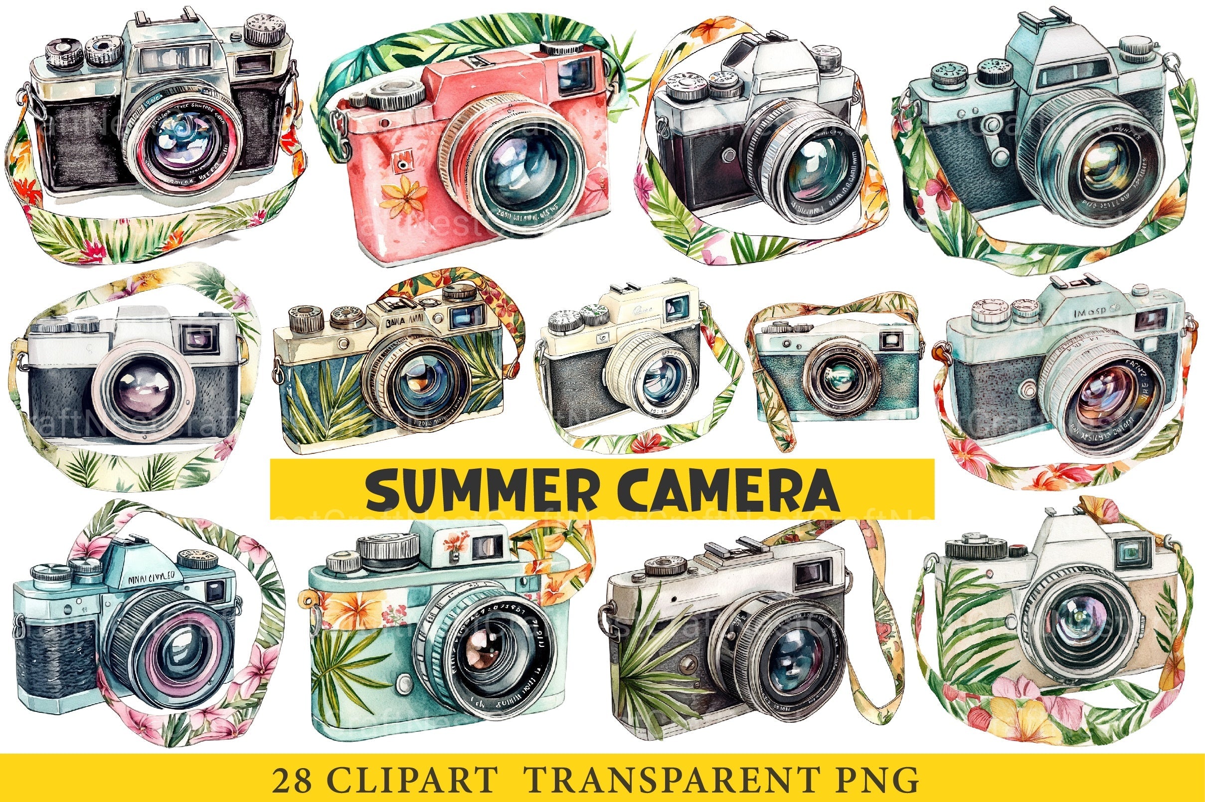 Summer Camera Clipart Bundle - CraftNest - Digital Crafting and Art