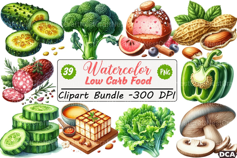 Low Carb Food Clipart Bundle 3 - CraftNest - Digital Crafting and Art
