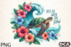 Summer Sea Turtle Waves & Flowers Clipart Bundle