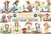 Cute Girl Gardener Clipart Bundle