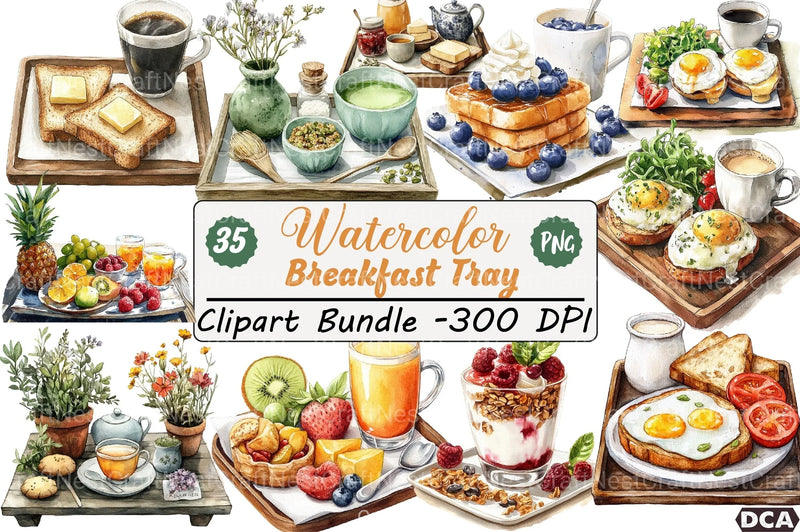 Breakfast Tray Clipart Bundle - CraftNest - Digital Crafting and Art