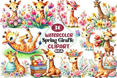 Giraffe Spring Clipart Bundle 1 - CraftNest - Digital Crafting and Art