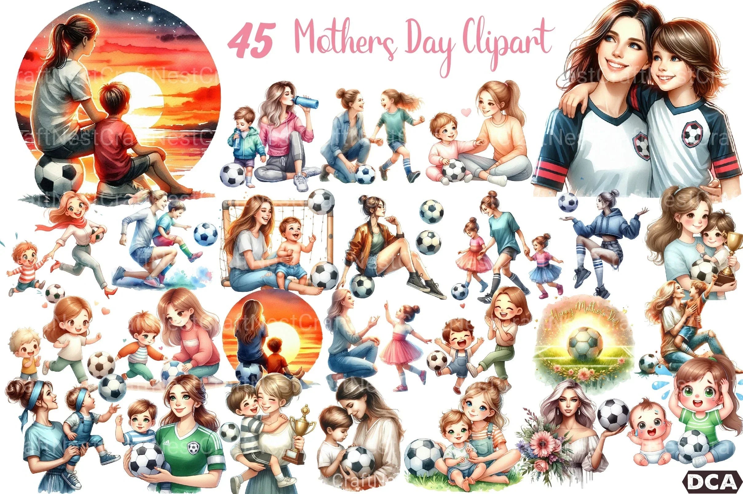 Mother's Day Soccer Clipart Bundle - CraftNest - Digital Crafting and Art