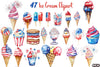 Patriotic 4th of July Ice Cream Clipart Bundle