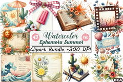 Ephemera Summer Clipart Bundle - CraftNest - Digital Crafting and Art
