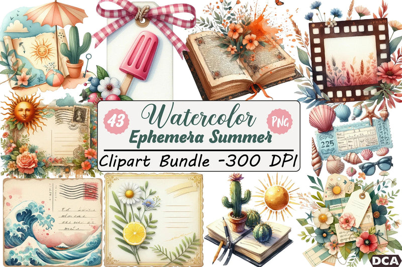 Ephemera Summer Clipart Bundle - CraftNest - Digital Crafting and Art
