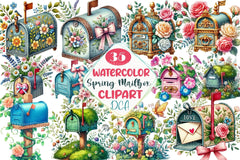 Spring Mailbox Clipart Bundle 1 - CraftNest - Digital Crafting and Art