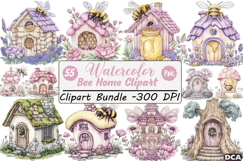 Bee Home Clipart Bundle 99 - CraftNest - Digital Crafting and Art